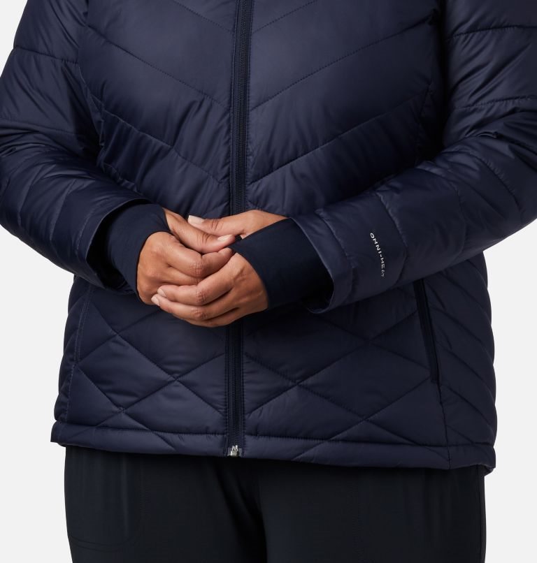 Women's Columbia Heavenly Hooded Jackets Navy | Plus Size CA-O83A6